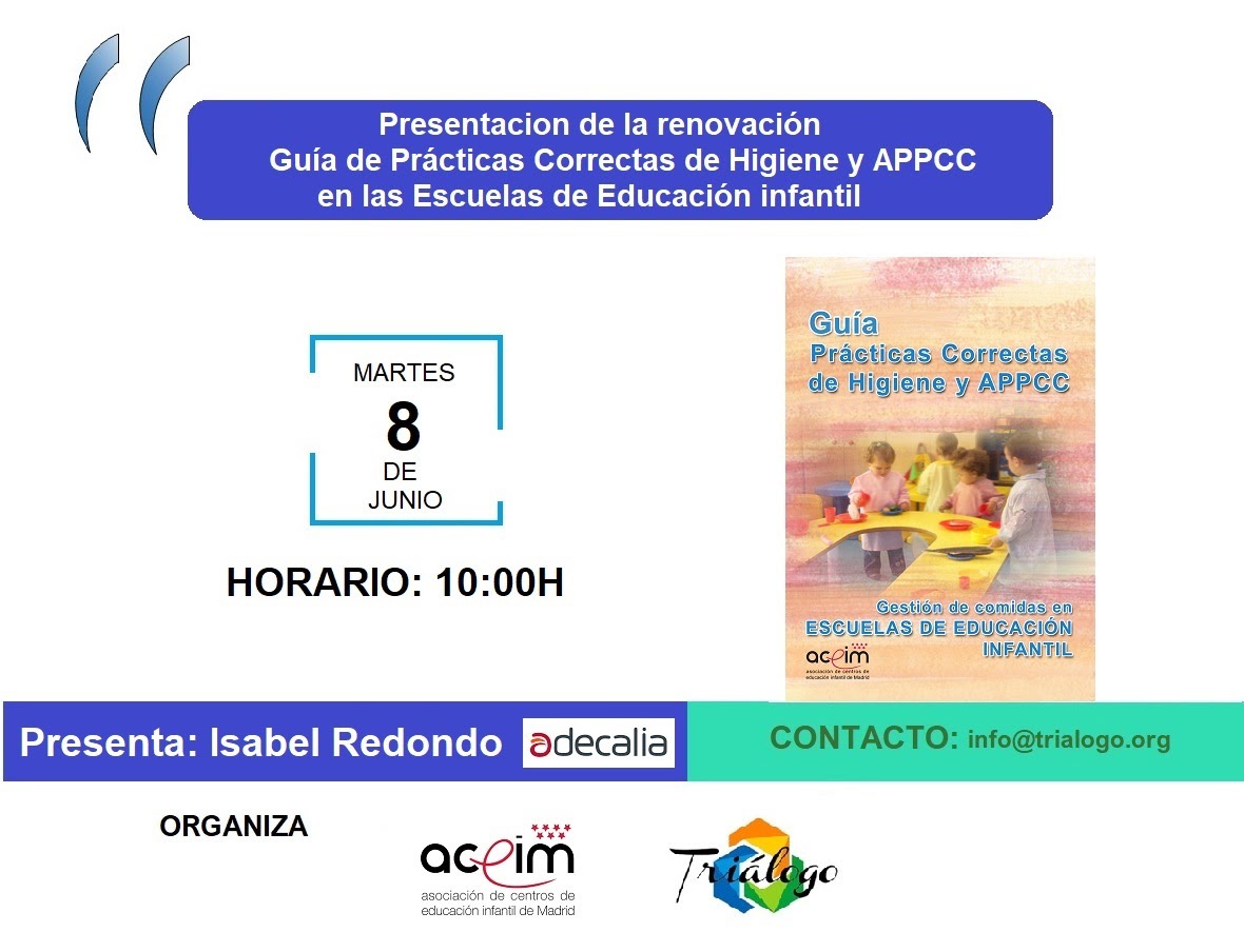 Presentación de la renovación: Guía de Prácticas Correctas de Higiene y APPCC en las Escuelas de Educación Infantil
